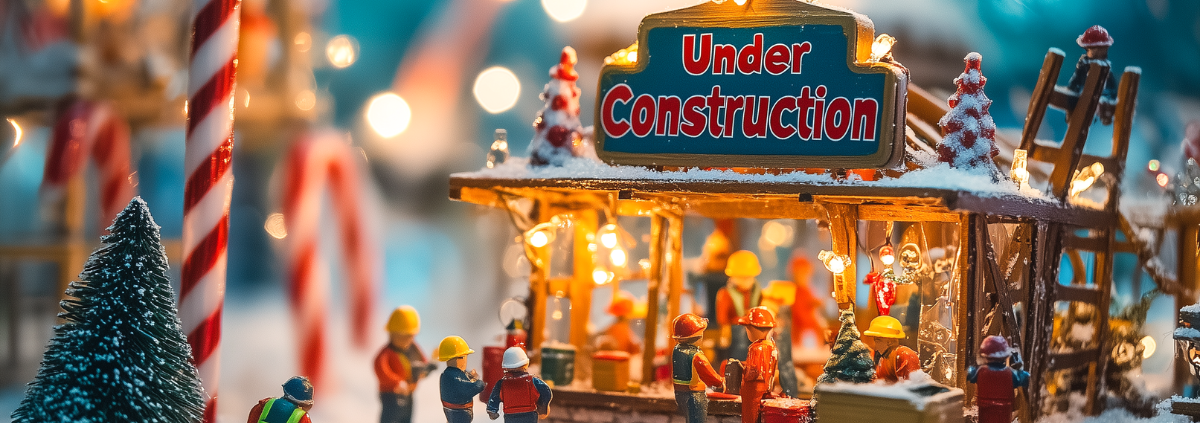 christmas market under construction